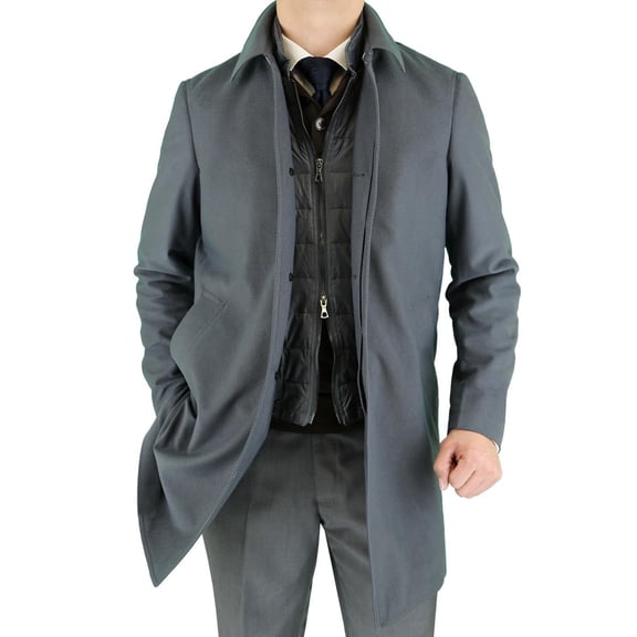 Mens Gray Coat Luciano Natazzi Fitted