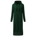 thumbnail image 3 of Baberdicy Y2K Hoodie Women Winter Warm Hooded Hoodie Baggy Pullover Oversize Sweatshirt Long Dress Women Blouse Green, 3 of 7