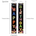 thumbnail image 2 of Happy Birthday Banner Welcome Hanging Sign Gift Triangle Bunting Candy Cake Door Decor Porch Black For Indoor Outdoor Holiday Home Party Porch Wall Halloween Xmas 11.8 x 70.8inch for DIY, 2 of 9