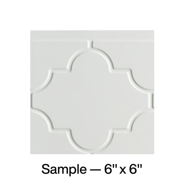 FASÄDE Monaco Decorative Vinyl Backsplash Panel in Matte White (6X6 Inch Sample)