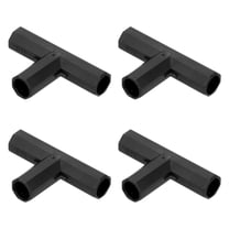 Uxcell 4 Pcs 11mm Greenhouse Frame Building Connectors, 3 Way Flat Pipe Fitting for Grape Trellis/Sunscreen Shed/Gardening Plant Stakes [Black]