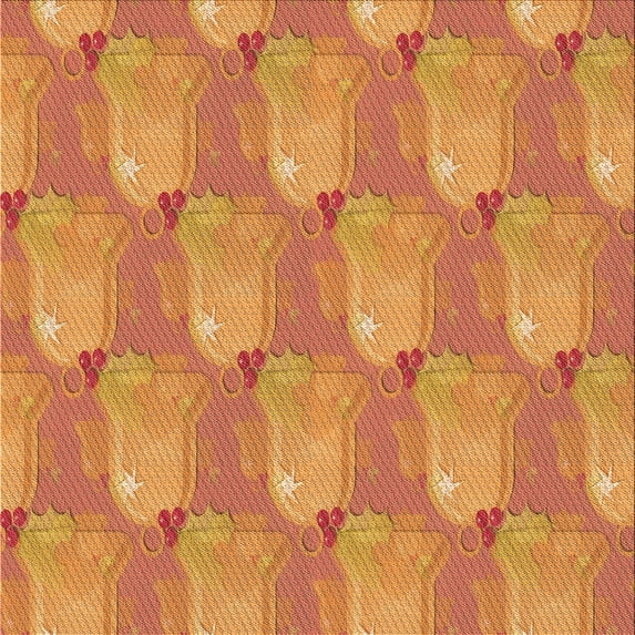 Ahgly Company Machine Washable Indoor Square Transitional Orange Red Orange Area Rugs, 8' Square