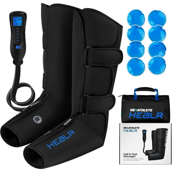 REATHLETE HEALR Leg Massager: Calf Massager and Foot Massager | Leg Massager for Circulation Improvement | Leg Massager with Heat and Compression | Heat and Cold Therapies