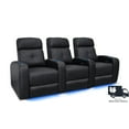 thumbnail image 2 of Valencia Fauteuil Inclinable Verona Noir en Cuir Grainé Home Cinéma - 3 Places, 2 of 9