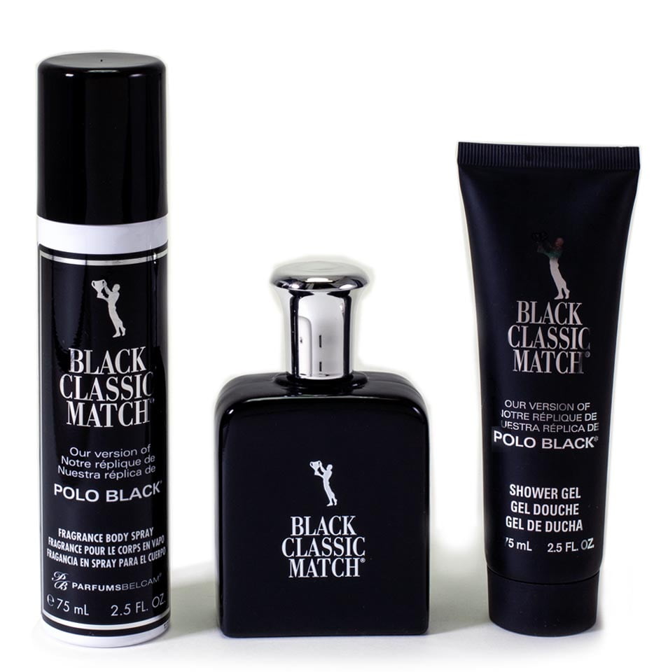 black classic match polo black