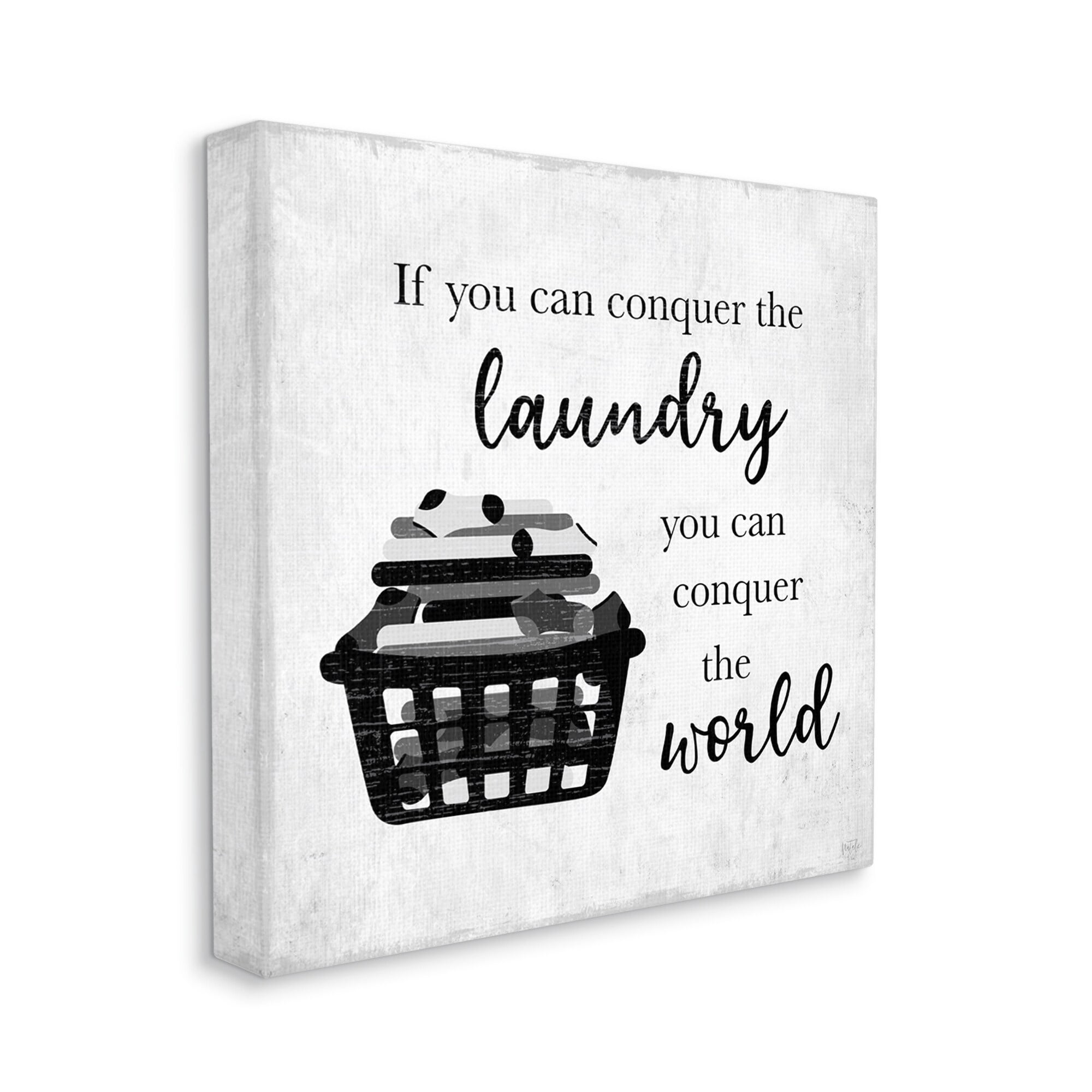 Stupell Industries Conquering Laundry & World Casual Home Phrase Graphic Art Gallery Wrapped Canvas Print Wall Art, Design by Natalie Carpentieri