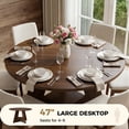 thumbnail image 6 of Hawsaiy 5 Piece Round Dining Table Set for 4, 47.3" Kitchen Dining Table with Storage Shelf & 4 PU Leather Dining Chairs, Modern Kitchen Table Set with Crossed Metal Legs, 6 of 11