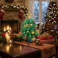 thumbnail image 4 of Luoshdecor Mini Table Christmas Tree, 15.7 in Star Treetop and Ornaments Tabletop Christmas Tree for DIY Green Christmas Decoration Gifts, 4 of 6