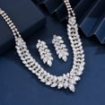 thumbnail image 4 of Sunyuer Bridal Jewelry Set, Elegant Classic Water Drop Leaves Zircon Necklace Earrings Set for Women Wedding Party, 4 of 7