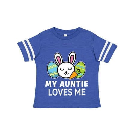 

Inktastic My Auntie Loves Me with Bunny and Easter Eggs Gift Toddler Boy or Toddler Girl T-Shirt