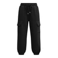 thumbnail image 3 of Lullu Girls Sweatpants Casual Athletic Joggers Cozy Cargo Pants, Black, Sizes 5-14, 3 of 5