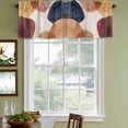 thumbnail image 3 of Red Blue Brown Curtain Valances for Windows, Kitchen Valance Window Treatments Panel 2 Pack, Middle Century Art Abstract Modern Rod Pocket Short Curtains for Bathroom Bedroom 42 x 12 Inch, 3 of 8