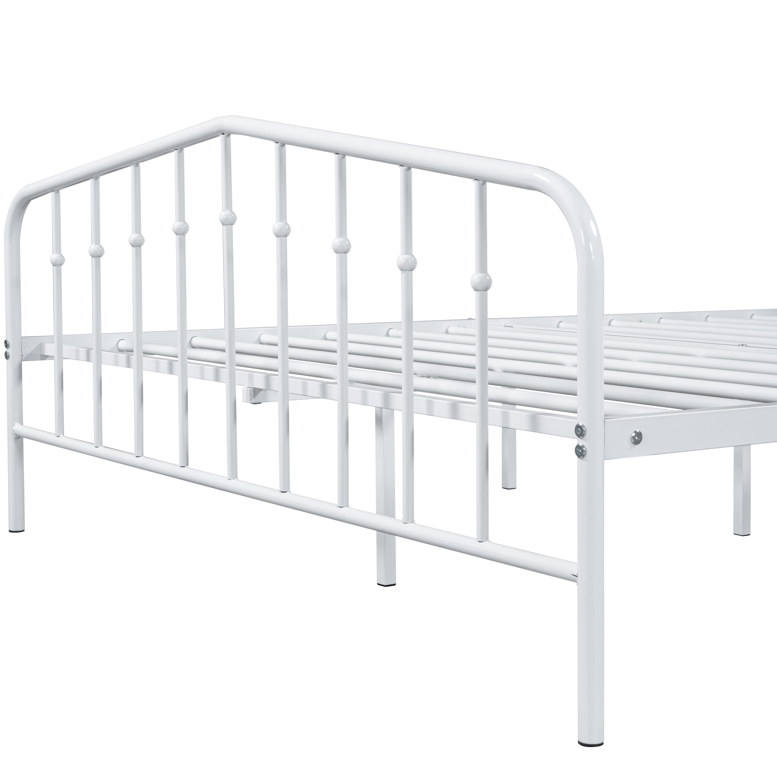 Furniture of America Cristelle Metal White Full-size Platform Bed, Mattress Ready
