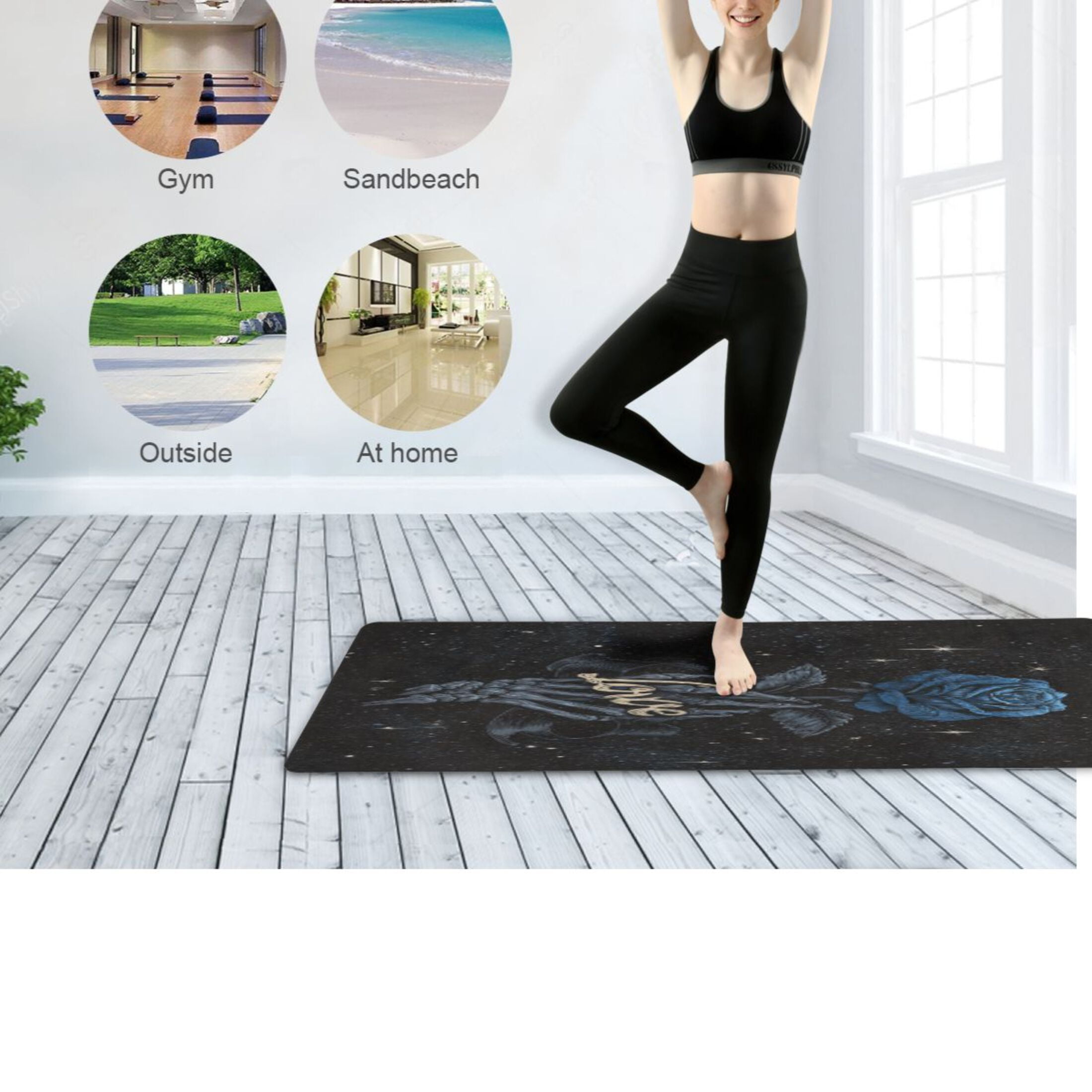 BZSMCE Yoga Mat Women Fitness Mat Eternal Cosmic Thorns Pattern