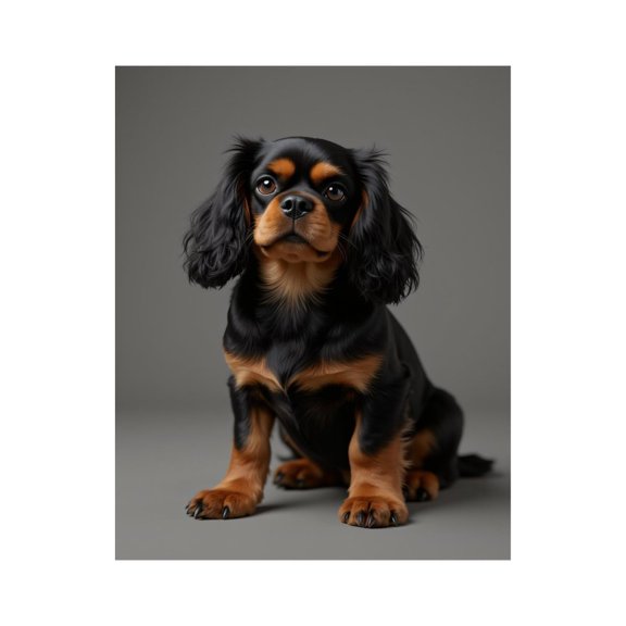 Paint by Numbers Kit for Adults, Cavalier Dog Portrait Black Tan Paint by Numbers, Easy Paint by Numbers Kit for Adults Beginner, DIY Adult Paint by Number Kits on Canvas, Home Decor 12x16in