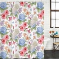 thumbnail image 2 of Beige Blue Hydrangea Bathroom Shower Curtains with 12 Hooks Waterproof Shower Curtain for Stalls and Bathtubs Farmhouse Floral Botanical Watercolor Decorative Bathroom Privacy Curtain 36x78 Inches, 2 of 9