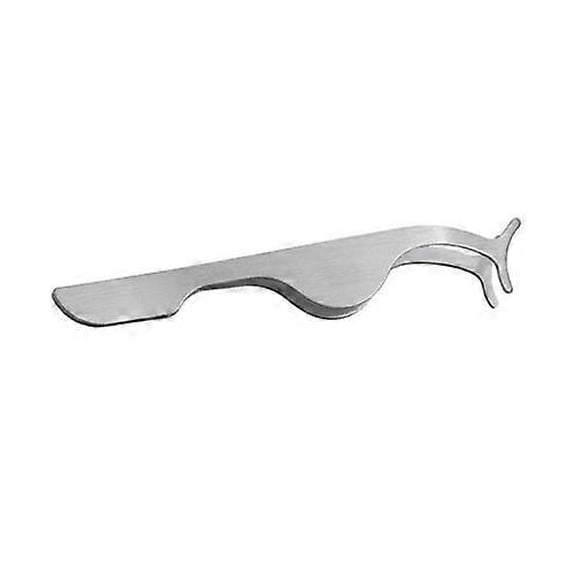Stainless Steel Eyelashes Applicator Tool False Lash Application Curved Eyelash Auxiliary Clip Silver