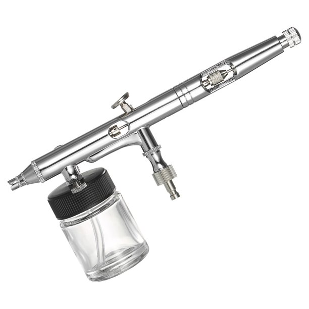 Aerógrafo KKmoon Profesional Multi-Propósito de Alimentación Lateral de Acción Doble Airbrush Kit Set Control de Aire Ajustable 0.25mm 7cc y 22cc Trigger Spray Gun para Nail Arts Pintura Corporal Maqu KKmoon Aerógrafo