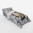 thumbnail image 3 of Ambesonne Sports Bedding Set 4 Pcs, Baseball Wall Concrete, Queen, Ivory Pale Grey Orange, 3 of 3