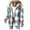 Gray, variant on GDREDA Womens Long Sleeve Button Down Plaid Shirts Flannel Hooded Shacket Jacket Hoodie Coats Red,S