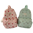 thumbnail image 3 of Strawberry Heart Printed Backpack, Cute Aesthetic Casual Daypack, Large Capacity Lightweight Bookbag, Multi Pocket Fashion Shoulder Bag, Portable Travel Commute Bag for Daily Shopping Use, Pink, 3 of 4