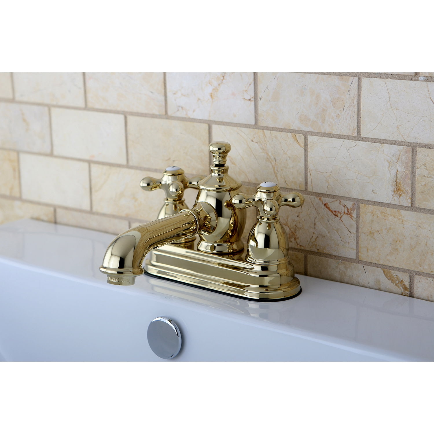 Kingston Brass KS7002AX 4 in. Centerset Bathroom Faucet, Polished Brass