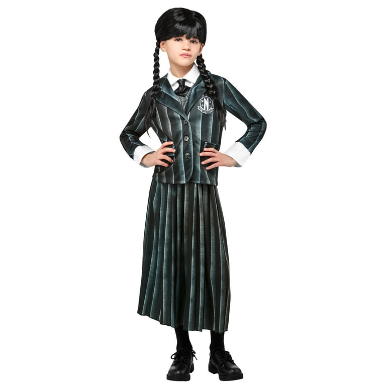 Wednesday Addams Family Halloween Fancy Dress Costume and Make-up Set –  Style It Easy