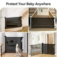thumbnail image 2 of Retractable Mesh Baby Gate, Safety Gates for Stairs Doorway, 33''Tall Extends to 55''Wide, Black, 2 of 10