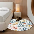 thumbnail image 2 of Round Rugs 3Ft, Colorful Botanical Round Area Rug Washable Indoor Throw Carpet, Pastoral Country Summer Leaves Small Non Slip Circle Rug for Bedroom Living Room Home Decor Aesthetic, 2 of 8