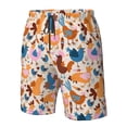 thumbnail image 4 of Susaid Cute Chickens Print Men's Swim Trunks Hawaiian Bathing Mesh Lining Suit Swimsuits Beach Shorts with Pockets-XX-Large, 4 of 6