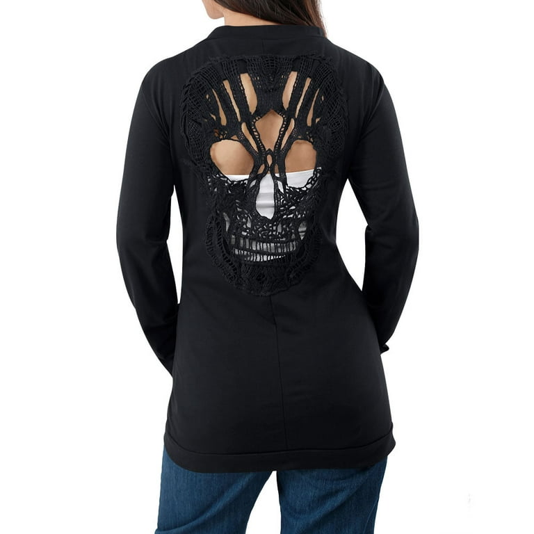 Walmart top skull cardigan