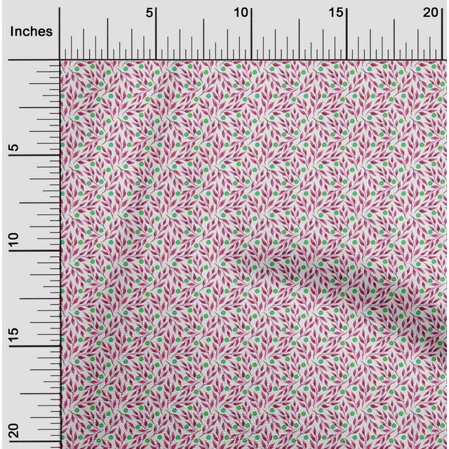 oneOone Polyester Lycra Fabric Flower & Leaves Watercolor Printed Craft Fabric BTY 56 Inches Wide
