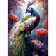 thumbnail image 1 of Kit de pintura por números sobre lienzo, arte al óleo artesanal, imagen de pavo real, decoración del hogar, 40x50cm, 1 of 9