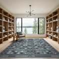 thumbnail image 2 of ODIKA Abstract Layout Lattice Frame Grey Interlocking Grid Geometric Flowing Dynamic for Master Suite, California King, Under Bed, Foldable Easy Care, 2 of 7