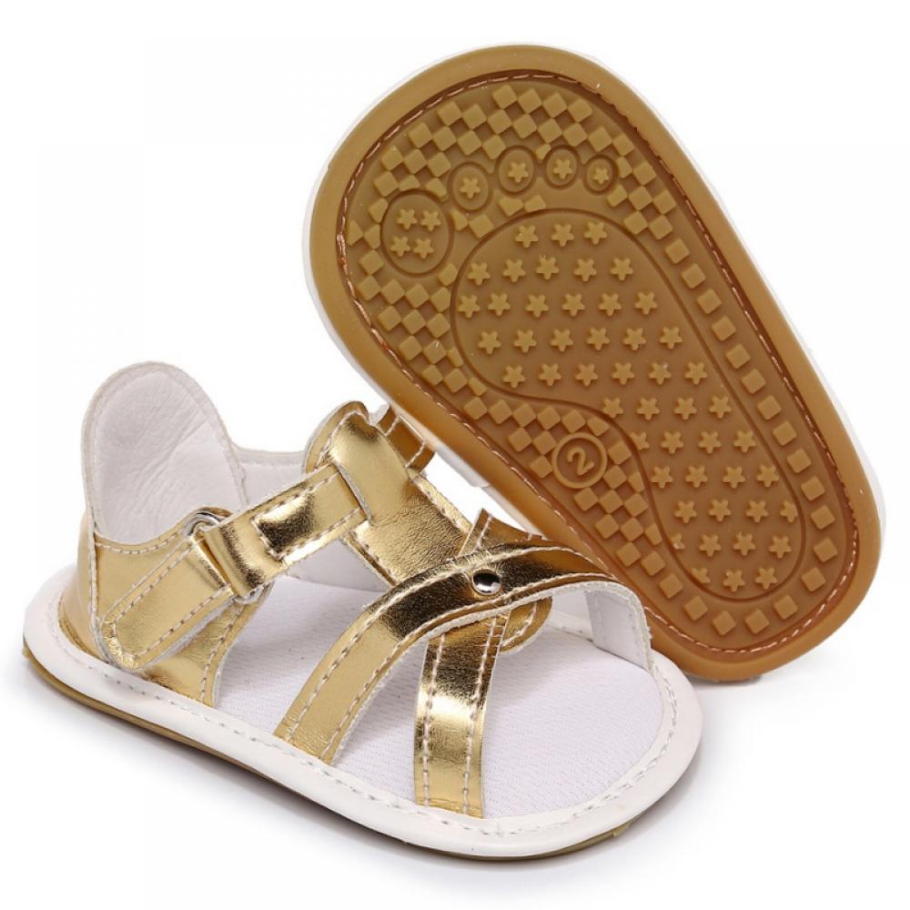 Infant Baby Girl Boy Sandals Summer Shoes,Outdoor First Walker Toddler Girls Shoes Beach Shoes,Toddler PU Cross Strap Anit-slip Soft Sole Flats Prewalker Crib Shoes for Baby Girls Boy 0-24Month - image 4 of 7
