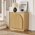 thumbnail image 6 of win2win Fluted Sideboard Buffet Cabinet with Storage, 31.5" Modern Boho Accent Cabinet with Double-Layered Arch Doors, Small Wood Console Credenza for Living Room, Dining Room, Entryway, Hallway, Oak, 6 of 10