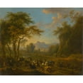 thumbnail image 2 of Jan Van Huchtenburg 14x12 Black Ornate Wood Framed Double Matted Museum Art Print Titled: Raid (1717-1718), 2 of 5