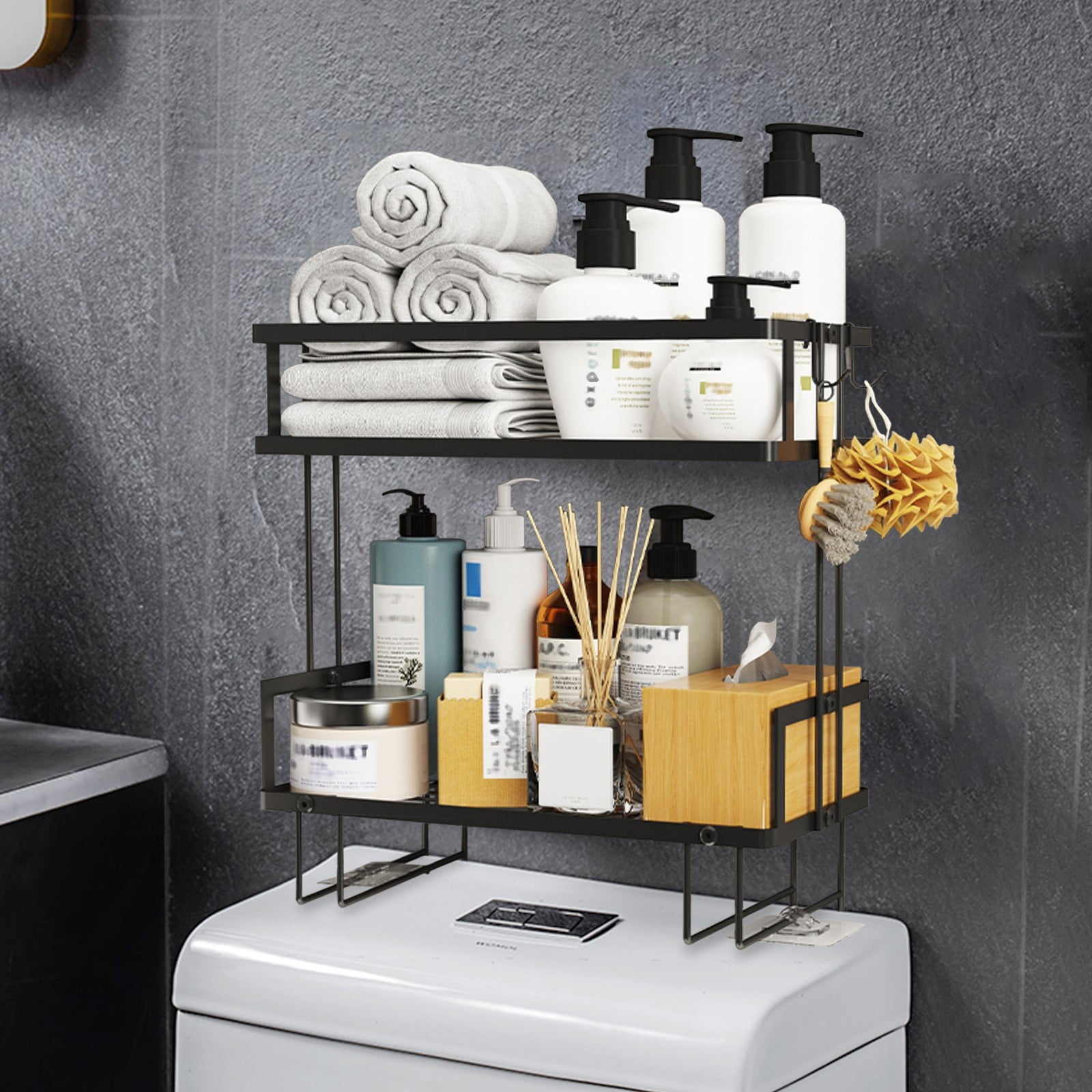 Toilet Storage Rack, Non Perforated Wall Mounted Shower Shelf