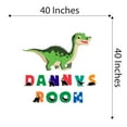 thumbnail image 4 of Custom Name Colorful Dinosaur TyrannosaurusWall Decal Decoration Joyful Cartoon Cartoon Animals Decorating Ideas for Child's Bedroom Size: 40 In(W) x 40 In(H), 4 of 5