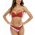 thumbnail image 1 of Bikini cómodo para mujer, traje de baño dividido estampado con bloques de colores, almohadilla para el pecho con soporte de acero OAVQHLG3B Store lin121212, 1 of 4