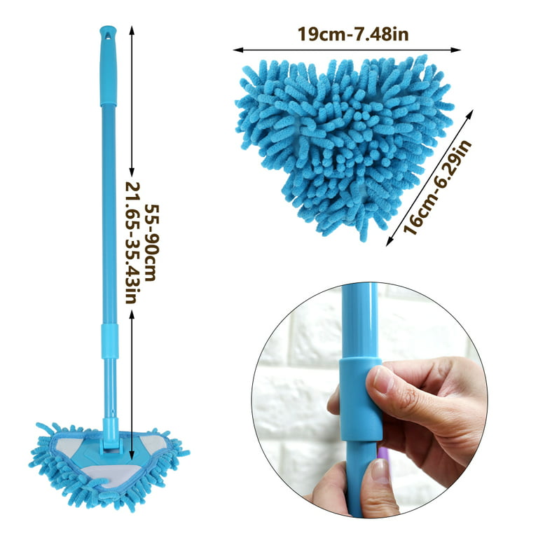 Miuline 180 Degree Rotatable Adjustable Triangular Cleaning Mop Home Wall  Ceiling Floor Cleaning Mop 