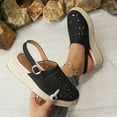 thumbnail image 2 of GERsome Women's Flatform Wedge Closed Toe Sandals Slip On Slingback Espadrilles Summer Beach Comfort Walking Shoes, Black Size 5.5, 2 of 8