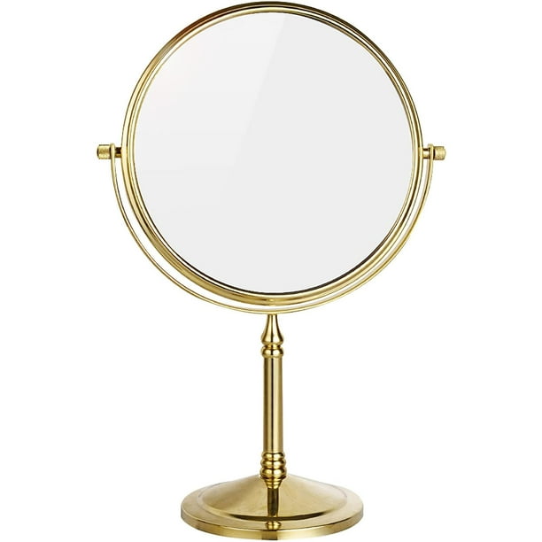 Freestanding Tabletop Makeup Mirror 8 Inch Double Sided 1x 3 X
