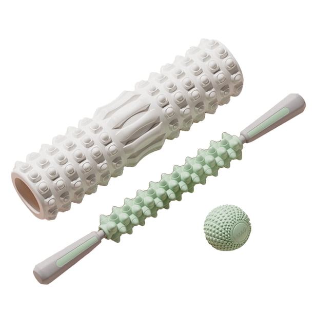 Rodillo Mace Columna Yoga Espalda Músculo Fascia Relajación Masajeador Rodillo Moldeador Pantorrilla Juego 3 Piezas (30 Cm Blanco) (columna Yoga Blanca 30 Cm + Masaje + Fascia)