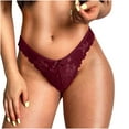 thumbnail image 5 of Bigersell Plus Size Underwear Clearance Crotchless Panties G-Strings Panty Style P-519 Nylon Period Panties Thong Bikini Sets Ladies Briefs Mid Waist Women's Bikini Panties Wine M, 5 of 6