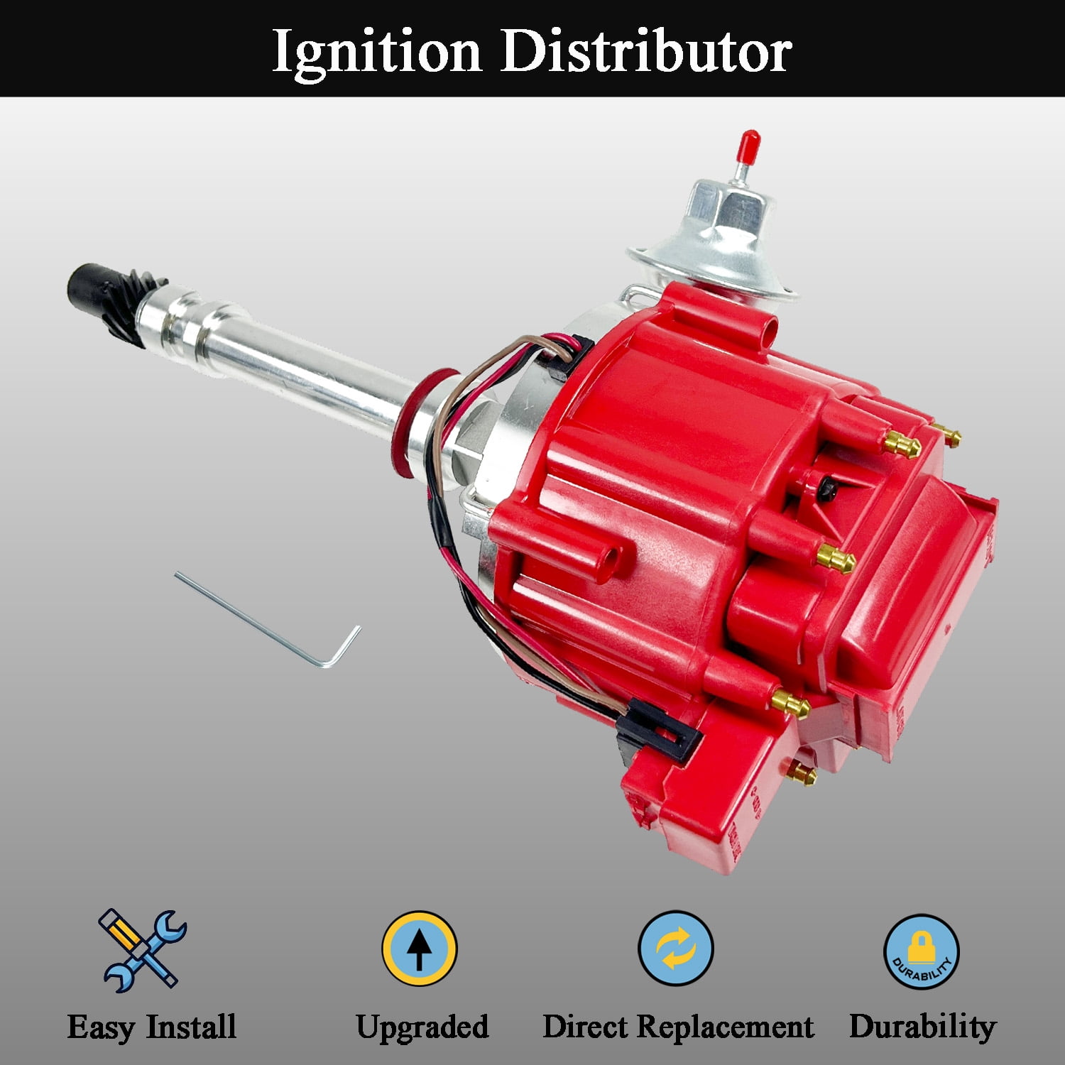 HEI Ignition Distributor with Cap & Rotor for Chevy GM SBC 262 267 283 305 307 327 350 400 BBC 396 402 427 454 V8, Replaces 850001R 8362