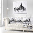 thumbnail image 3 of Designart Chicago Black Silhouette - Cityscape Painting Throw Pillow - 16x16, 3 of 5
