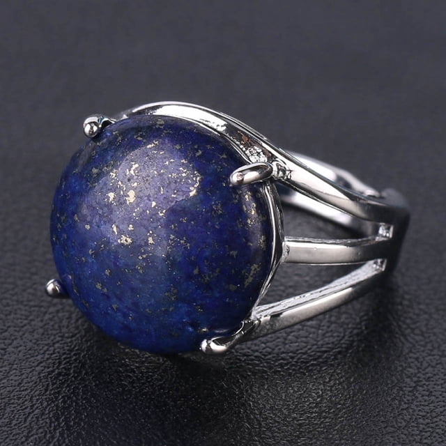 Perles Rondes pour Femmes Bagues Décontractées pour Doigts Bijoux en Cristal Quartz Violet