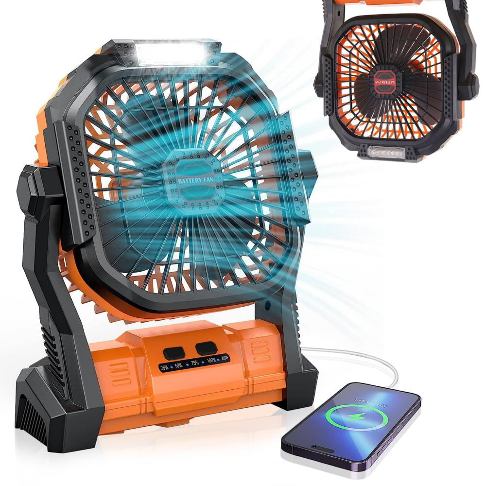 2023 Upgraded Camping Fan with Light, Portable Desk Fan, USB