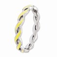 thumbnail image 3 of 925 Sterling Silver Stackable Expressions Yellow Enamel Ring Size: 7; for Adults and Teens; for Women and Men, 3 of 5